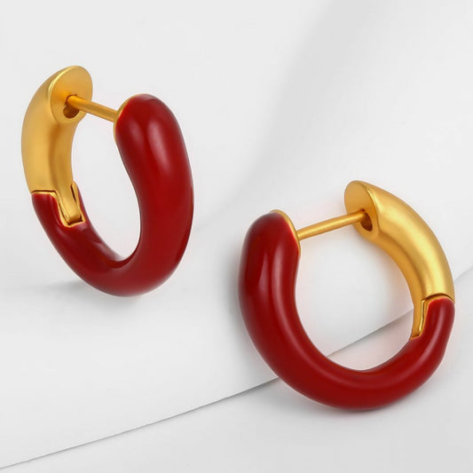Brincos de Liga de Ouro com Cristal Emporia® Vermelho