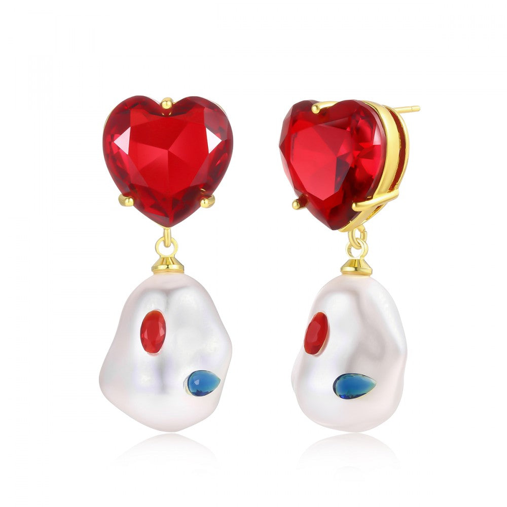 Brincos de Liga de Ouro com Cristal Emporia® Vermelho