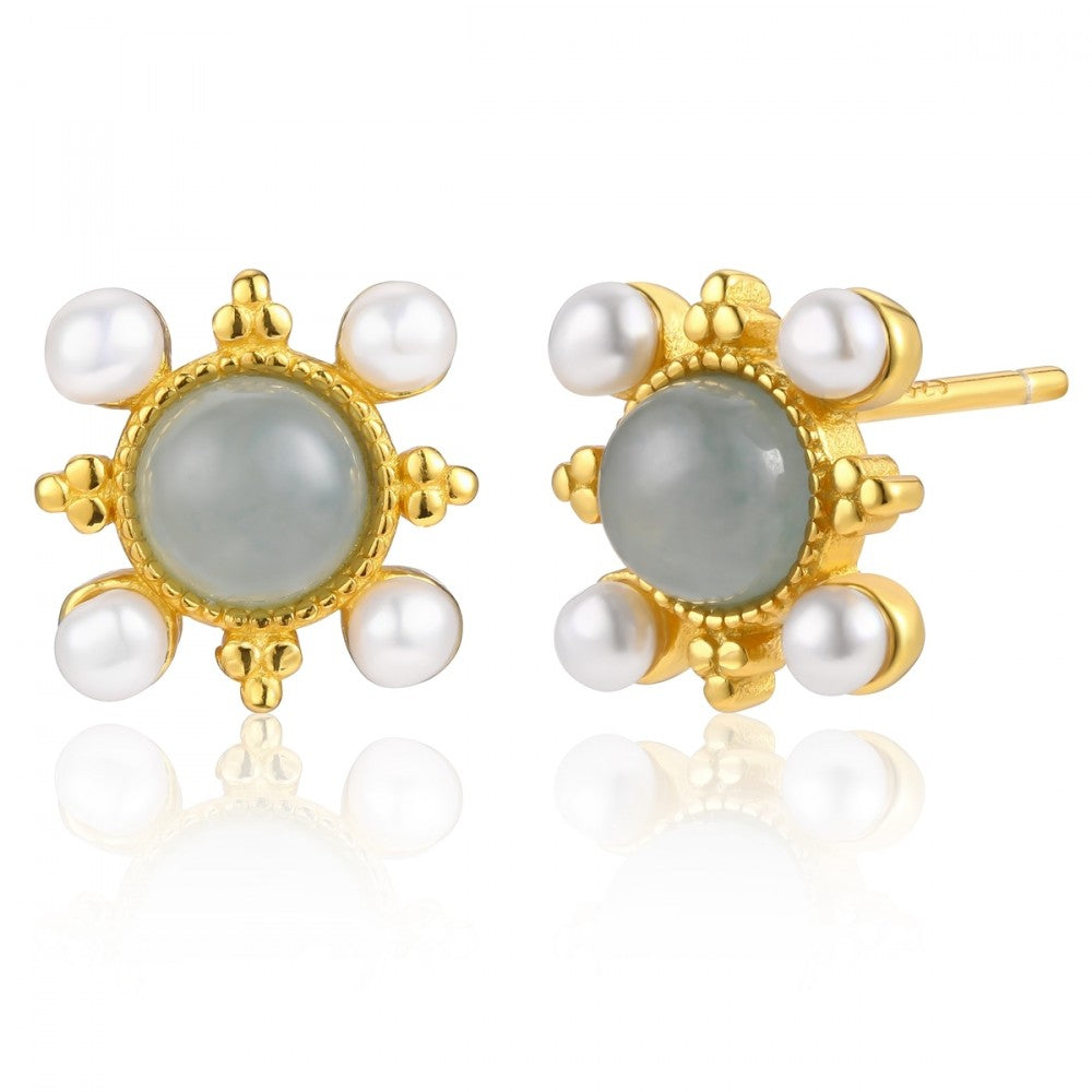 Brincos de Liga de Ouro com Cristal Emporia® Branco