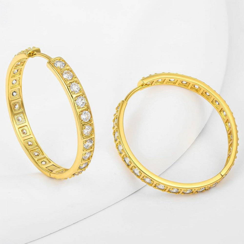 Brincos de Liga de Ouro com Cristal Emporia® Branco 1 