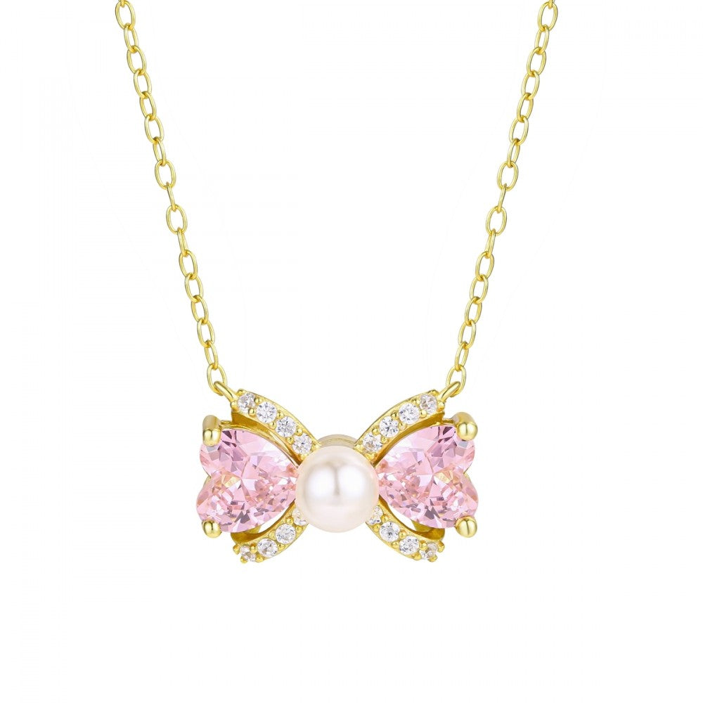 Colar de Liga de Ouro com Cristal Emporia® Rosa 1 