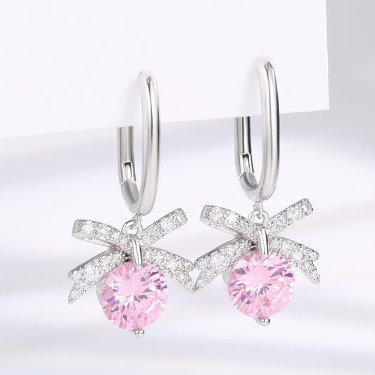 Brincos de Liga de Ouro com Cristal Emporia® Rosa