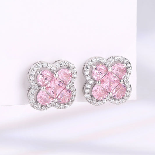 Brincos de Liga de Ouro com Cristal Emporia® Rosa