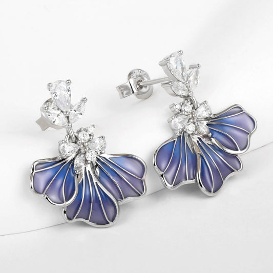 Brincos de Liga de Ouro com Cristal Emporia® Azul
