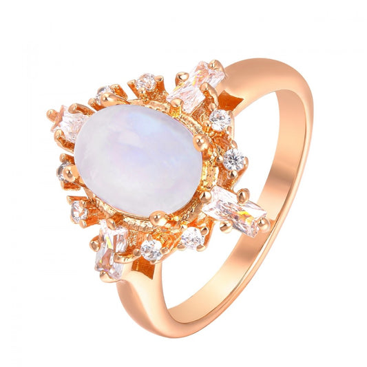 Anel de Liga de Ouro com Cristal Emporia® Branco
