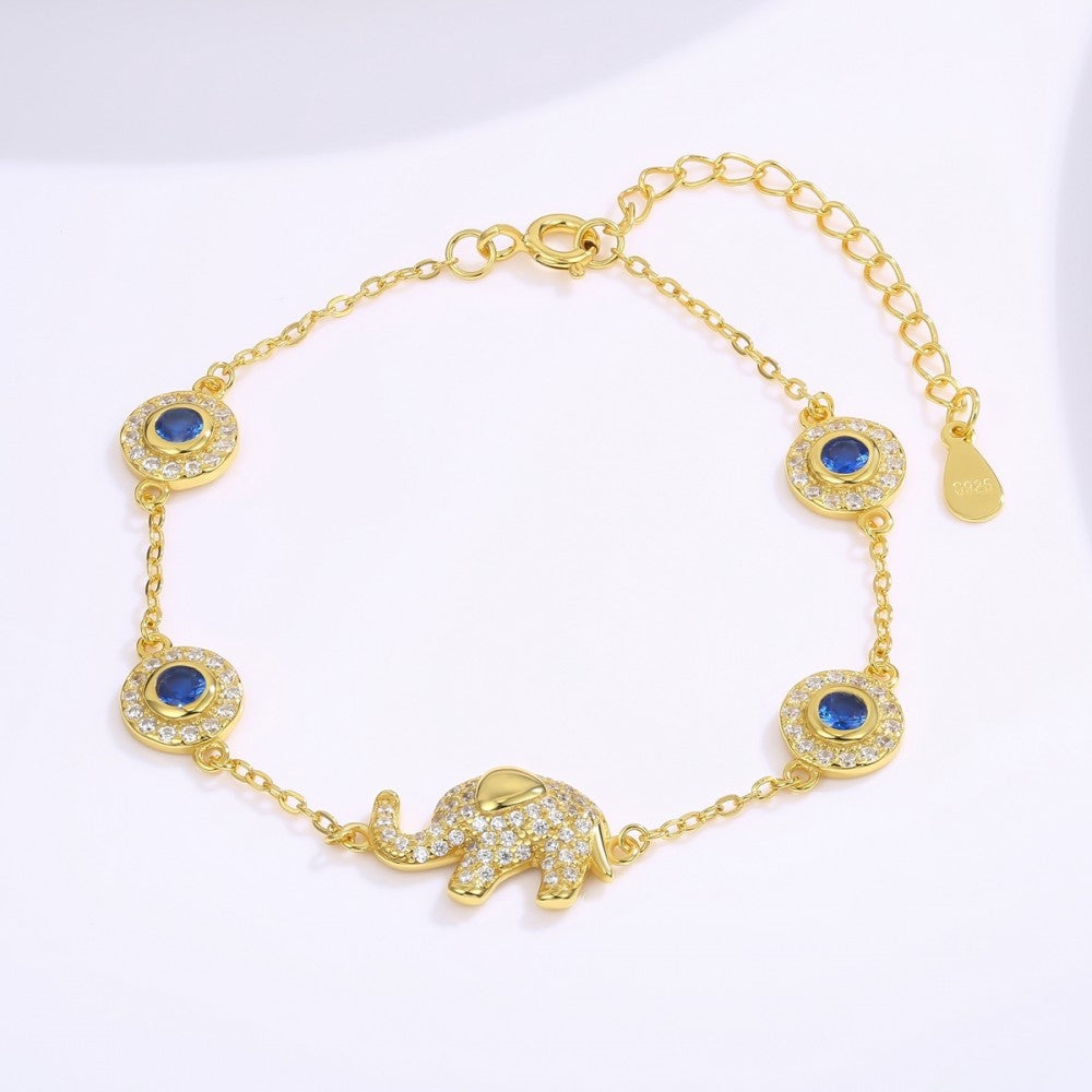 Pulseira de Liga de Ouro com Cristal Emporia® Azul