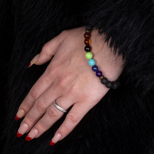 Pulseira com Ágata Vermelha e Olho de Tigre