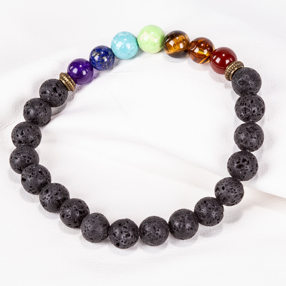 Pulseira com Ágata Vermelha e Olho de Tigre