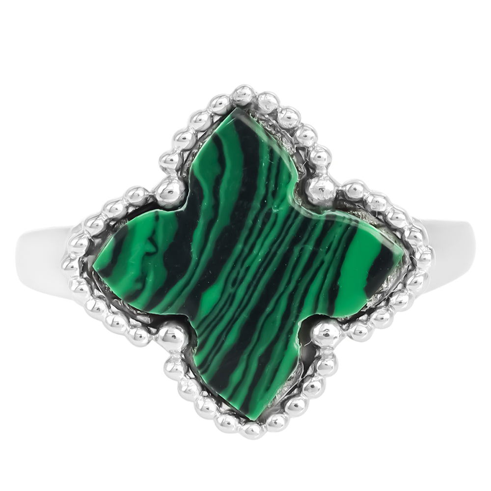 Anel de Prata com Malaquita 2 