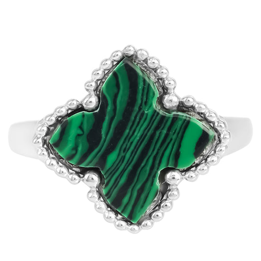 Anel de Prata com Malaquita