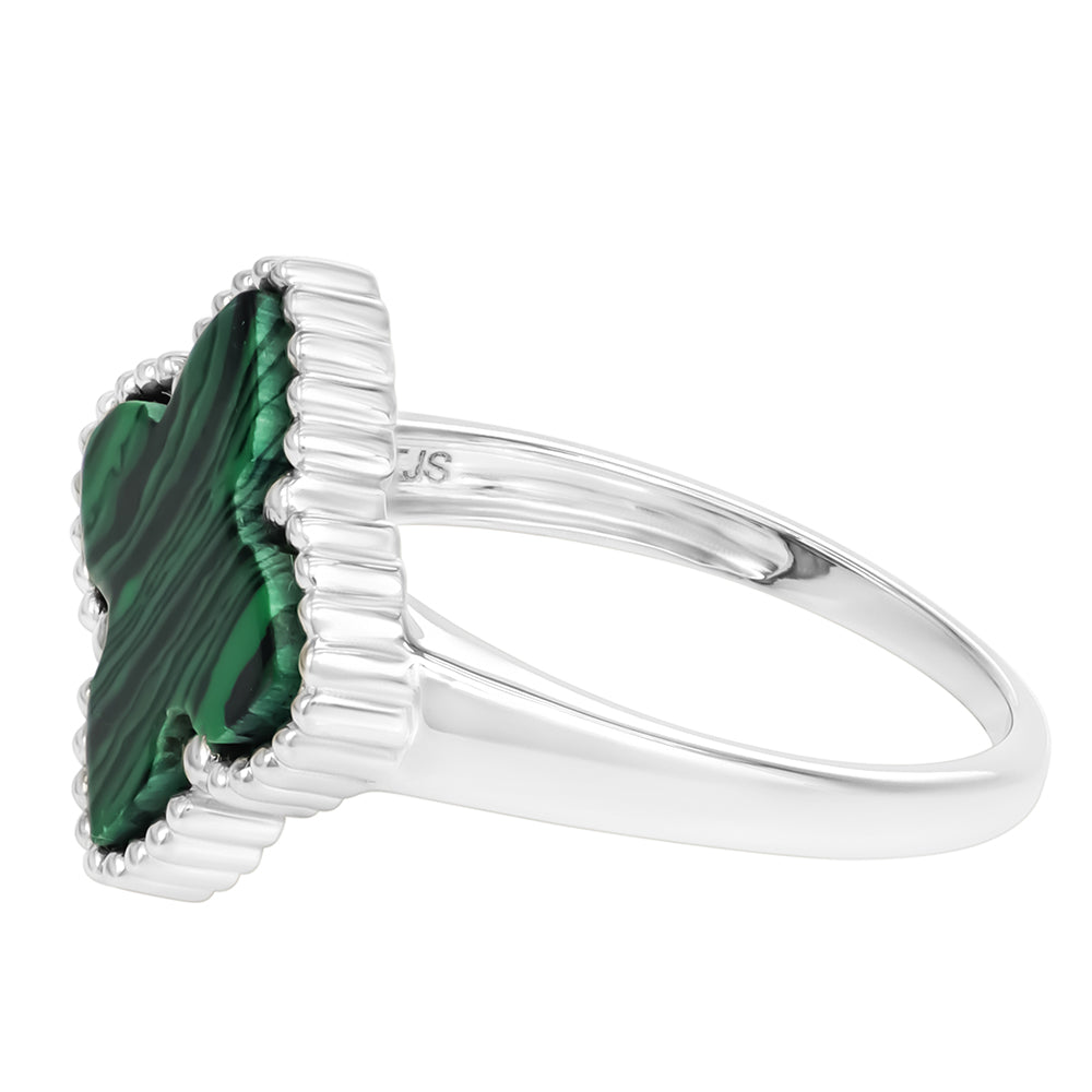 Anel de Prata com Malaquita 3 