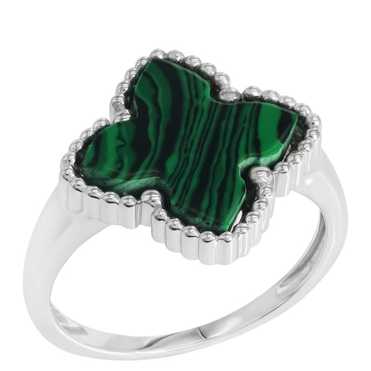 Anel de Prata com Malaquita