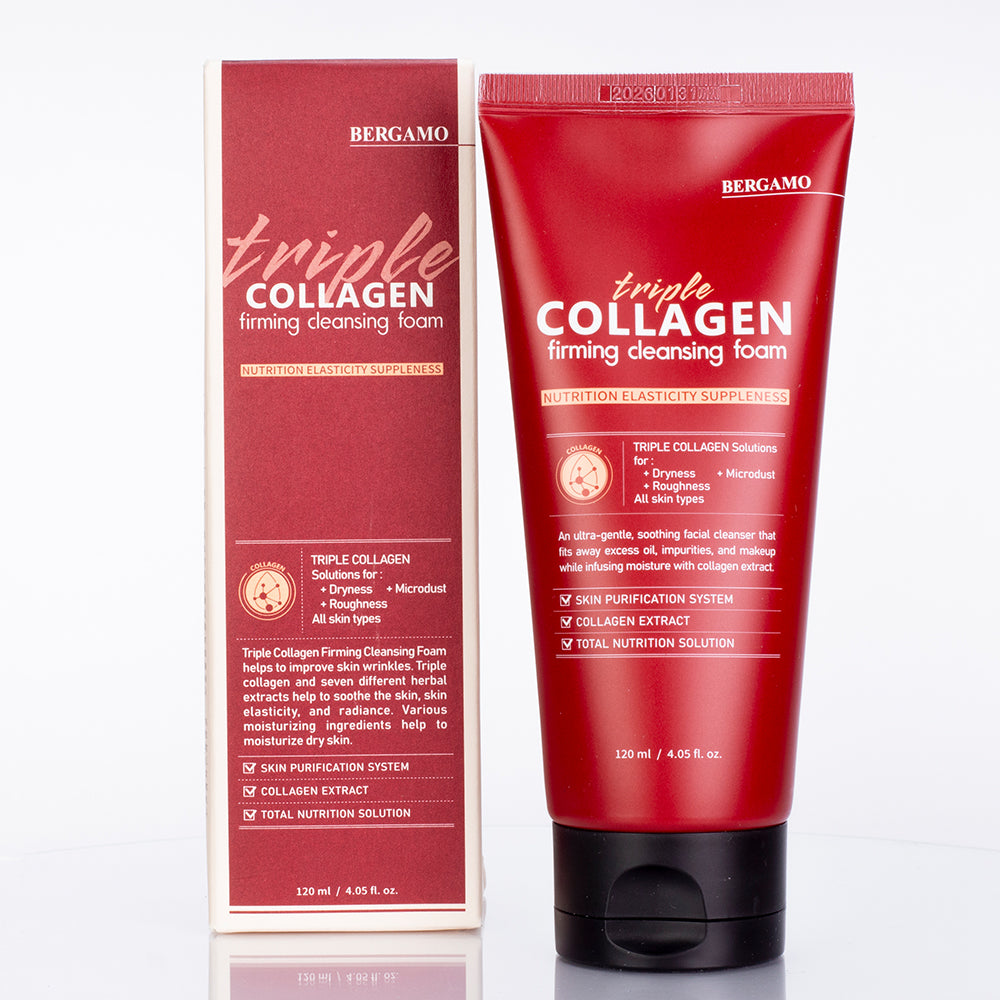 Espuma de limpeza refirmante tripla de colagénio Bergamo 2 