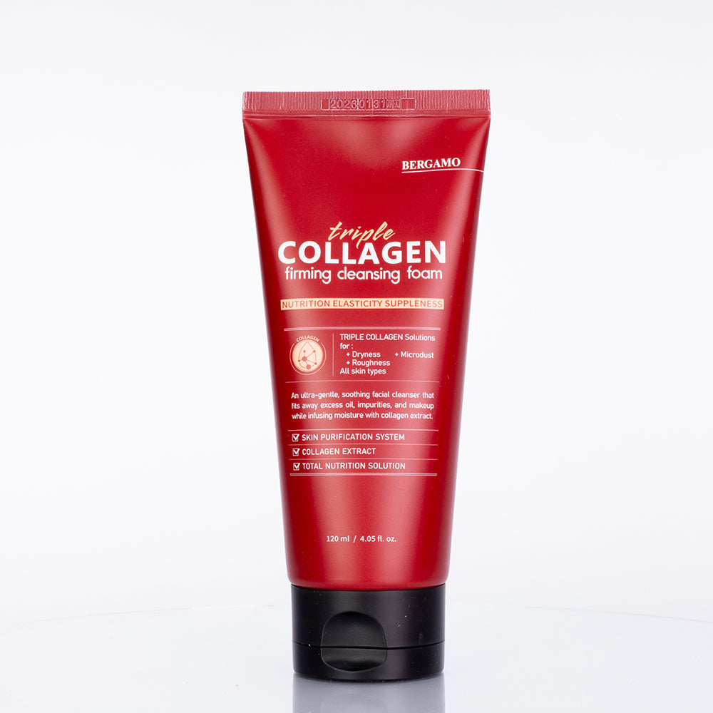 Espuma de limpeza refirmante tripla de colagénio Bergamo 4 
