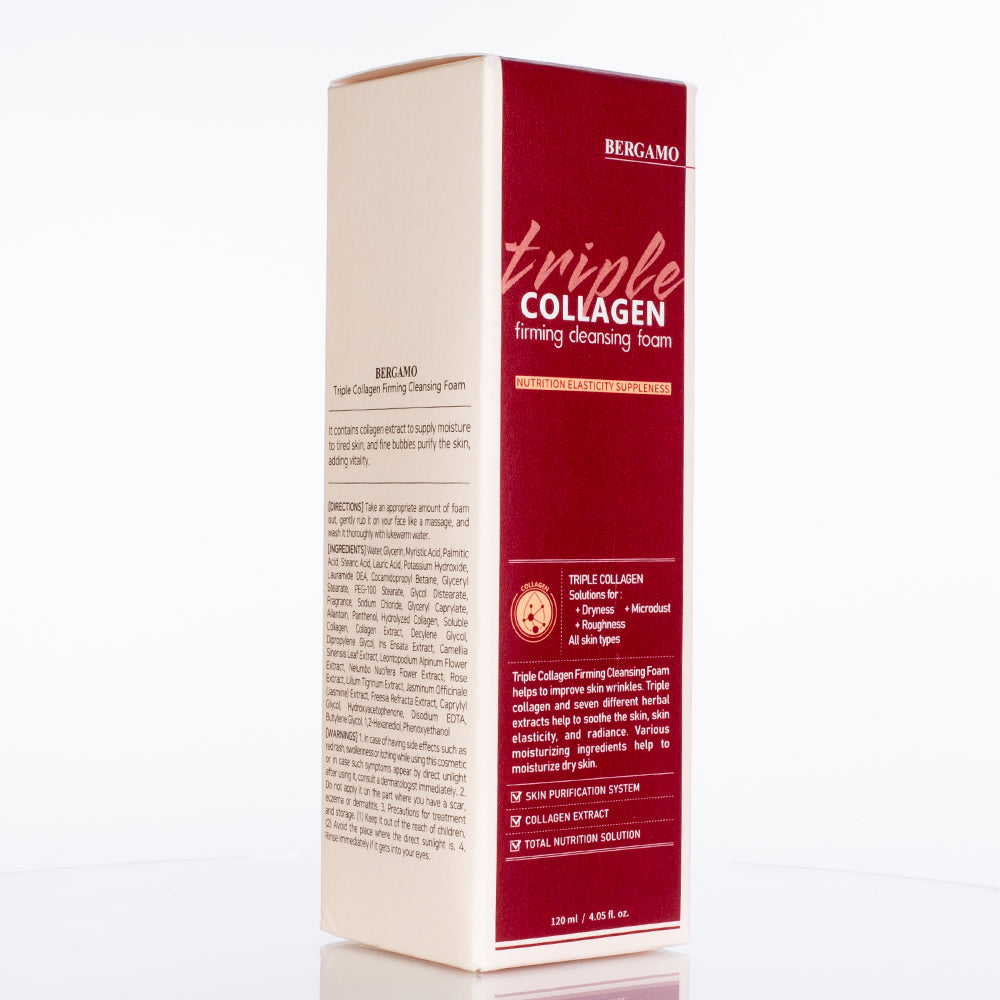 Espuma de limpeza refirmante tripla de colagénio Bergamo 5 