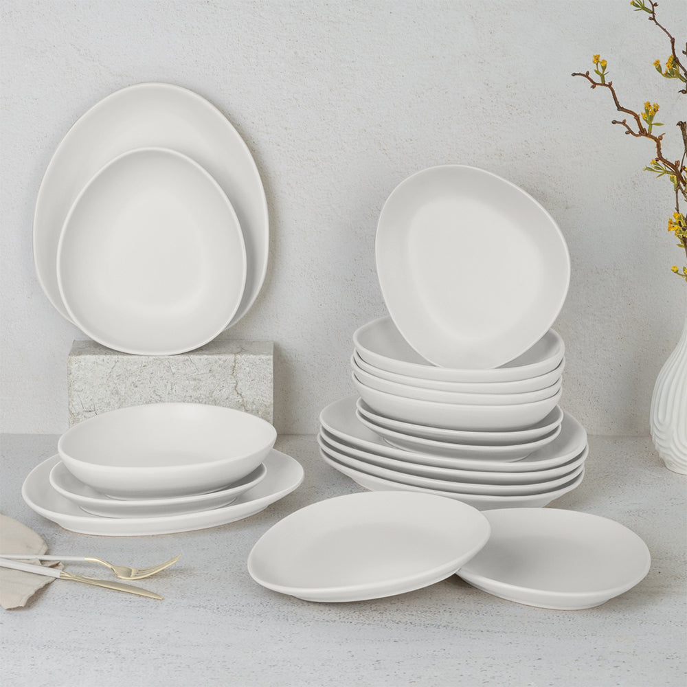 Conjunto de pratos Berlinger Haus de 18 peças – Creme mate