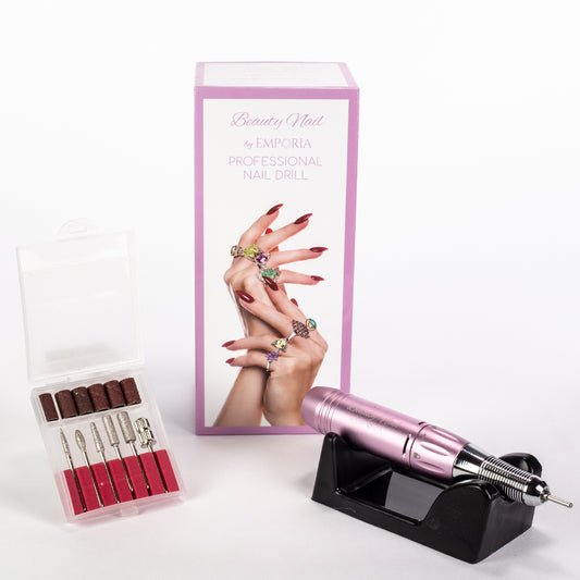 Lixa de unhas profissional Emporia Beauty com cabeças intercambiáveis – Rosa