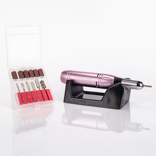 Lixa de unhas profissional Emporia Beauty com cabeças intercambiáveis – Rosa