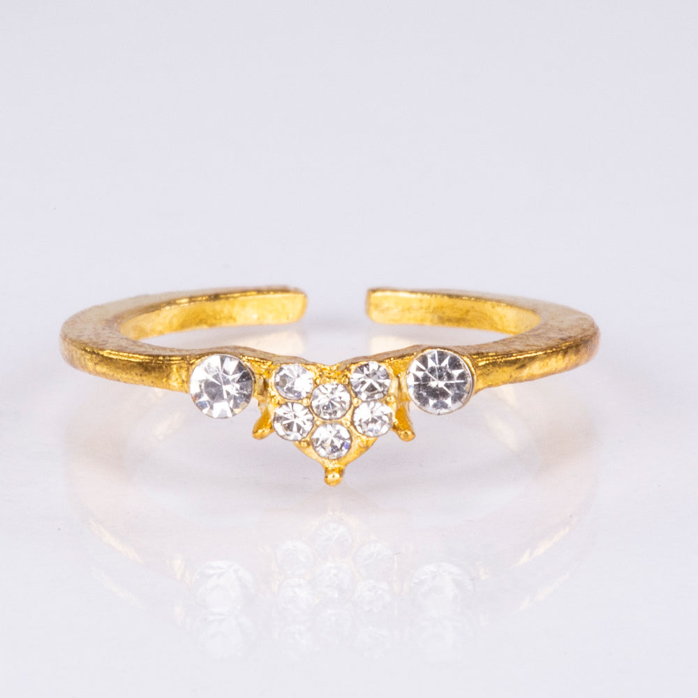 Conjunto de Jóias Emporia de 5 peças, em tom dourado e de qualidade superior, numa caixa de presente exclusiva com efeito de couro (incluindo relógio, pulseira, colar, brincos e anel, com cristal Emporia branco) 7 