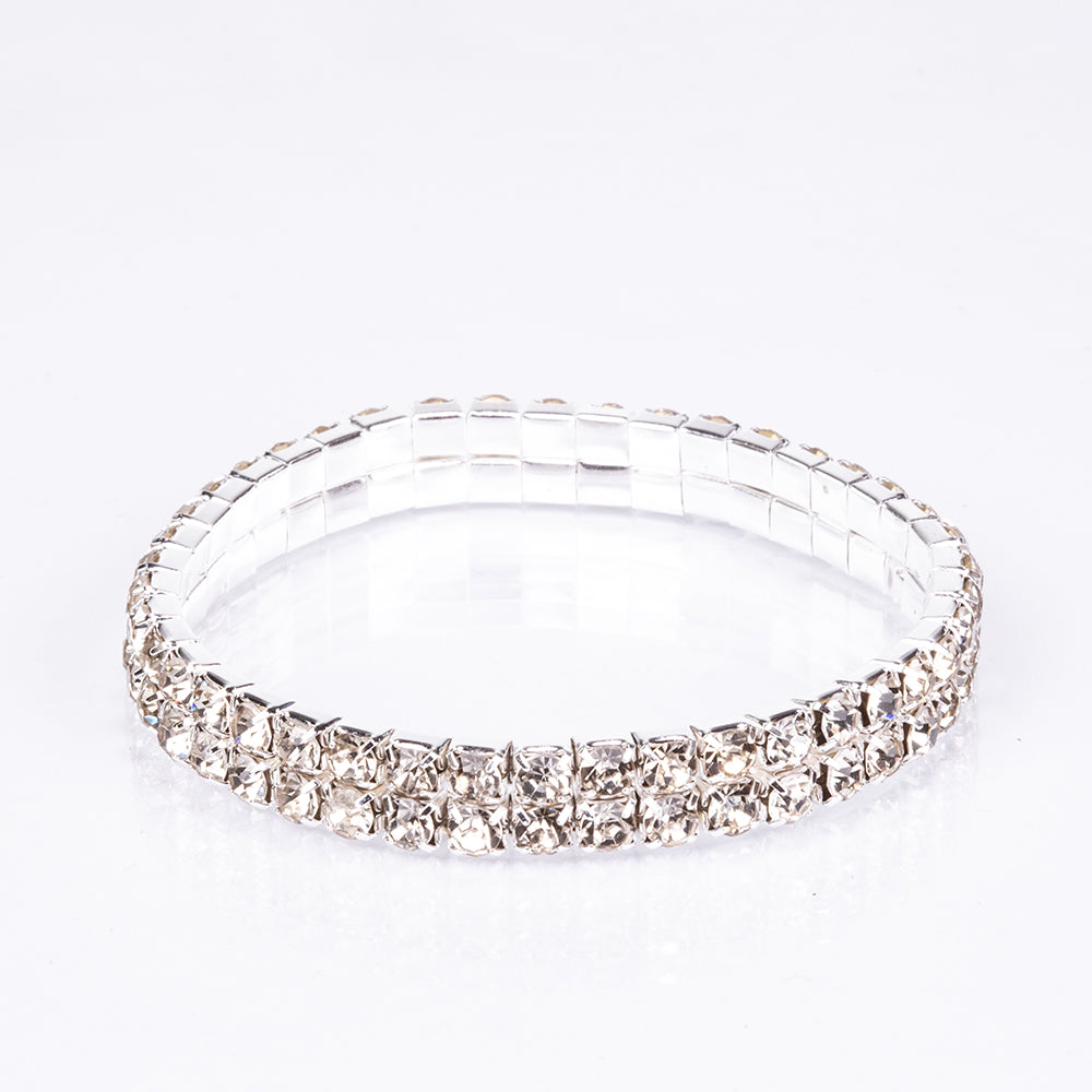 Conjunto de Jóias Emporia de 5 peças, em tom prateado e de qualidade superior, numa caixa de presente exclusiva com efeito de couro (incluindo relógio, pulseira, colar, brincos e anel, com cristal Emporia branco)