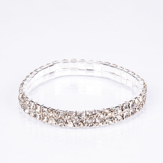 Conjunto de Jóias Emporia de 5 peças, em tom prateado e de qualidade superior, numa caixa de presente exclusiva com efeito de couro (incluindo relógio, pulseira, colar, brincos e anel, com cristal Emporia branco)