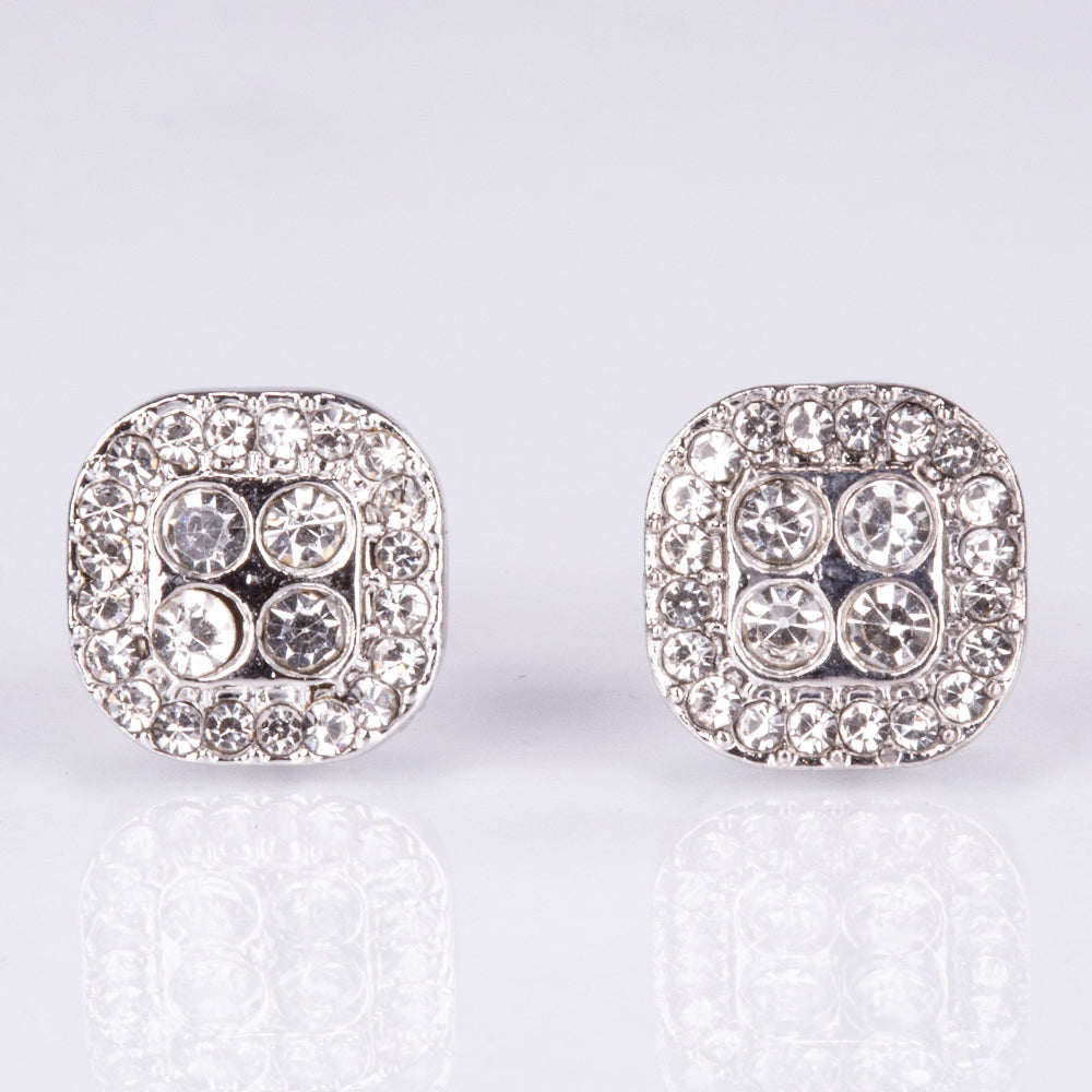 Conjunto de Jóias Emporia de 5 peças, em tom prateado e de qualidade superior, numa caixa de presente exclusiva com efeito de couro (incluindo relógio, pulseira, colar, brincos e anel, com cristal Emporia branco)