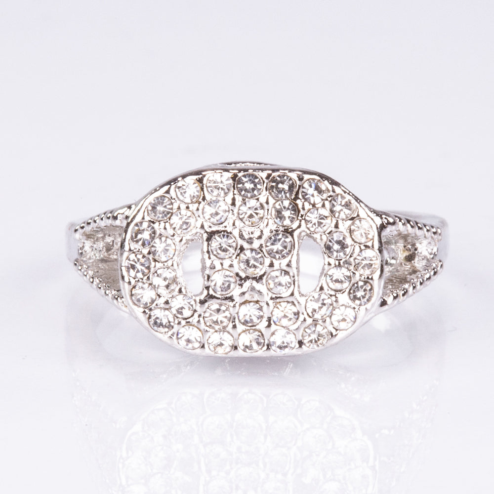 Conjunto de Jóias Emporia de 5 peças, em tom prateado e de qualidade superior, numa caixa de presente exclusiva com efeito de couro (incluindo relógio, pulseira, colar, brincos e anel, com cristal Emporia branco)