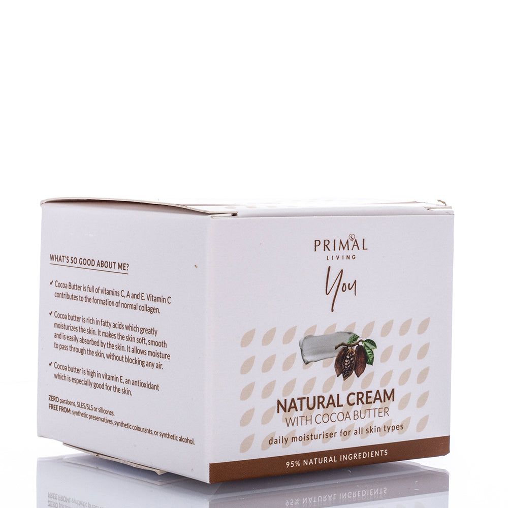 CREME NATURAL PARA O ROSTO COM MANTEIGA DE CACAU 100G