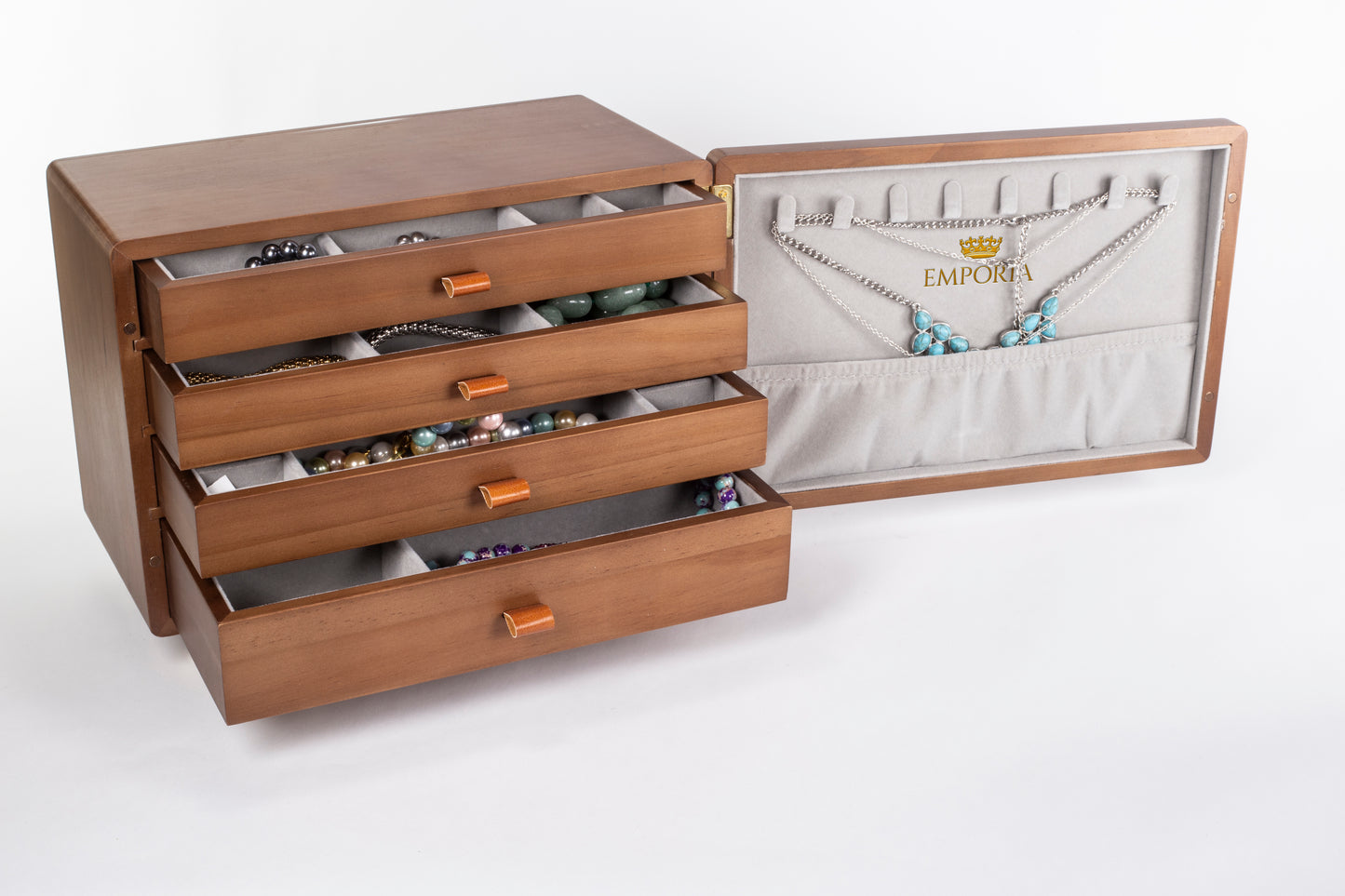Mini baú organizador de jóias com várias gavetas Emporia