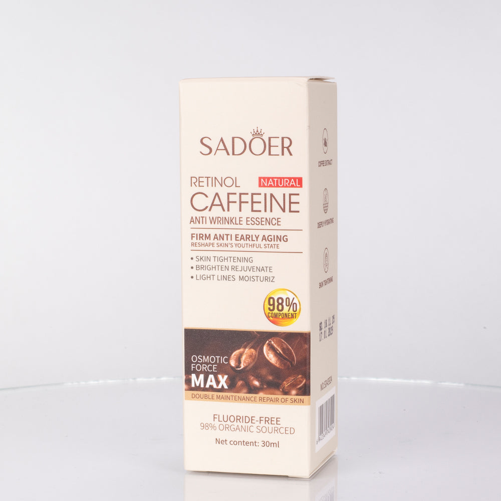 Sérum facial antirrugas com retinol e cafeína da SADOER 3 
