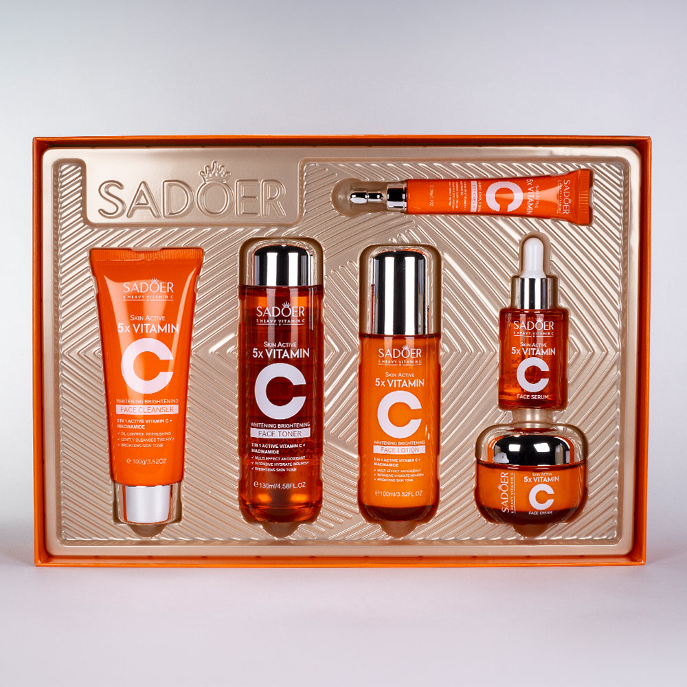 Conjunto de oferta SADOER com 5 produtos para o cuidado facial noturno e hidratante com vitamina C – 6 peças 2 