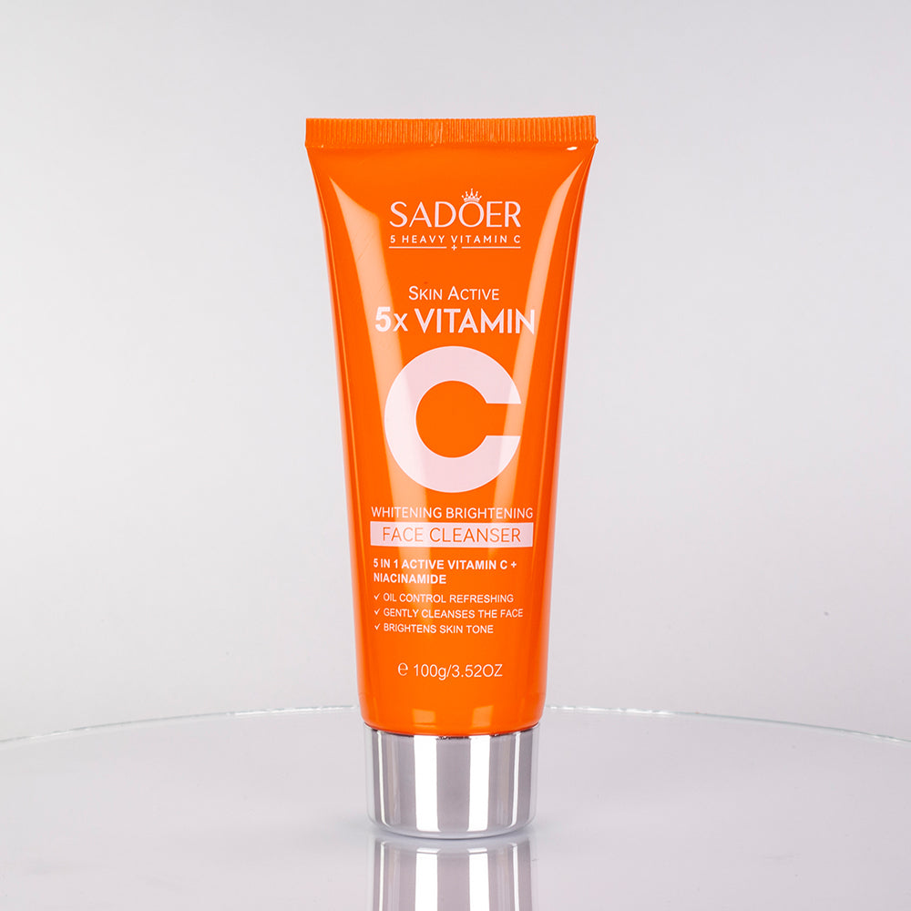 Conjunto de oferta SADOER com 5 produtos para o cuidado facial noturno e hidratante com vitamina C – 6 peças