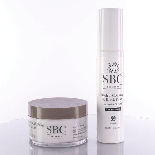 SBC - Coleção de cuidados da pele com 2 peças de colagénio e pérola negra