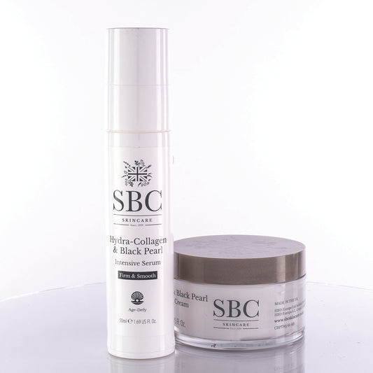 SBC - Coleção de cuidados da pele com 2 peças de colagénio e pérola negra