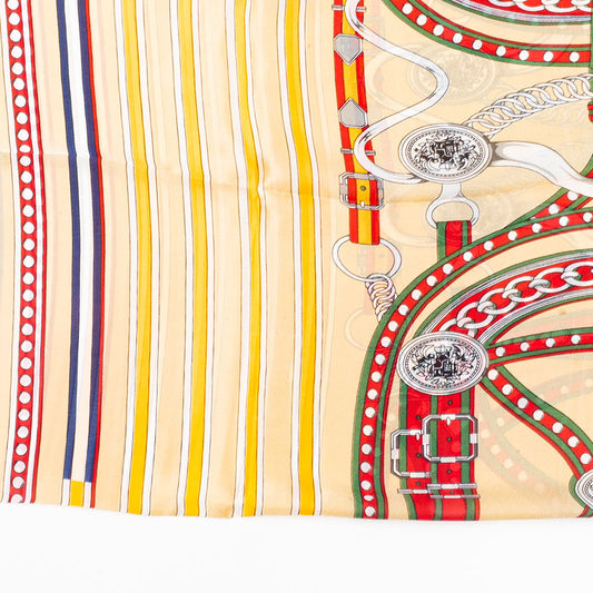 Lenço Corrente de Luxo, 85 x 180 cm, creme, 100% Seda Vegana