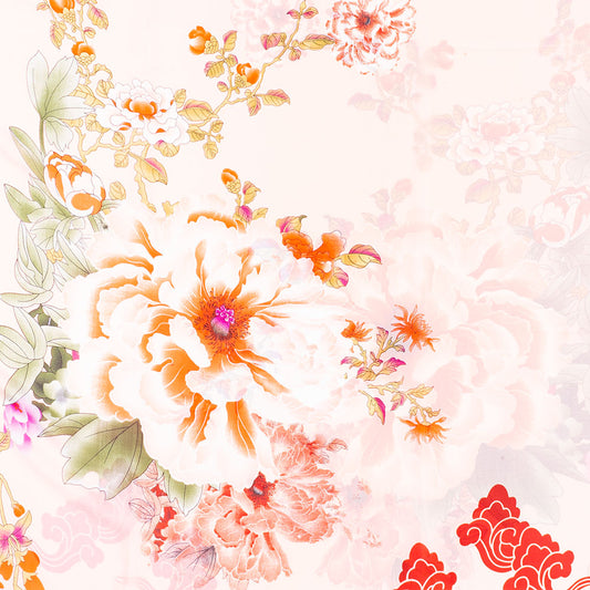 Lenço Legado Haitang, 85 x 180 cm, Rosa, 100% Seda Vegana