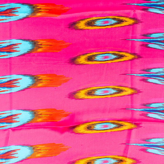 Lenço Prisma Pavão, 85 x 180 cm, Rosa, 100% Seda Vegana