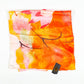Lenço Lotus Noturno, 85 x 180 cm, Laranja,  100% Seda Vegana