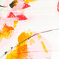 Lenço Lotus Noturno, 85 x 180 cm, Laranja,  100% Seda Vegana