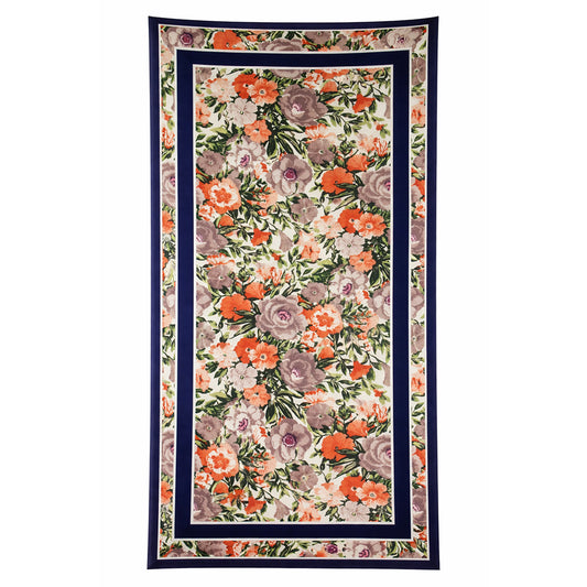Lenço Orchid Breeze, Azul, 85 cm x 180 cm, 100% Seda Vegana