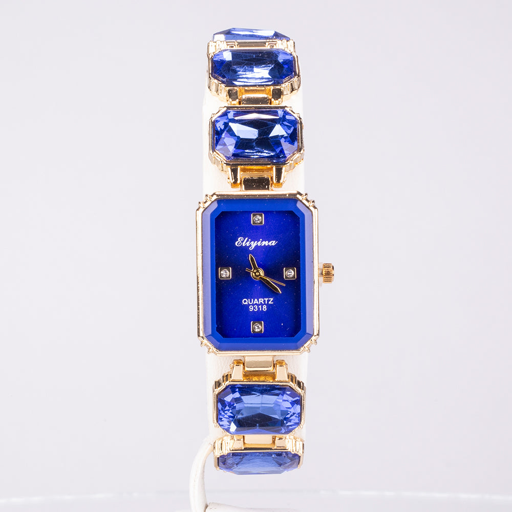 Relógio de Liga de Ouro com Cristal Emporia® Azul