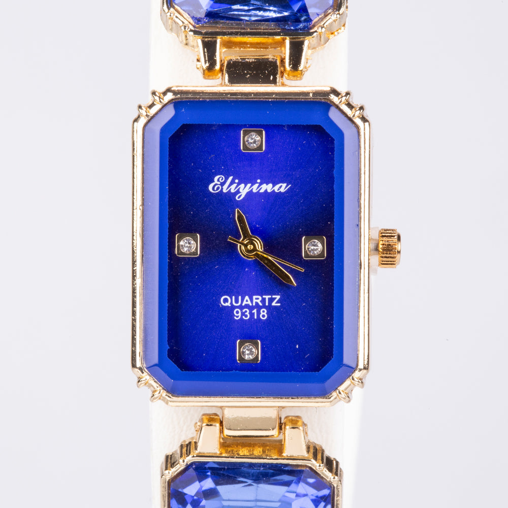 Relógio de Liga de Ouro com Cristal Emporia® Azul