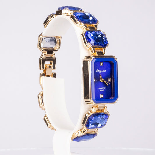 Relógio de Liga de Ouro com Cristal Emporia® Azul