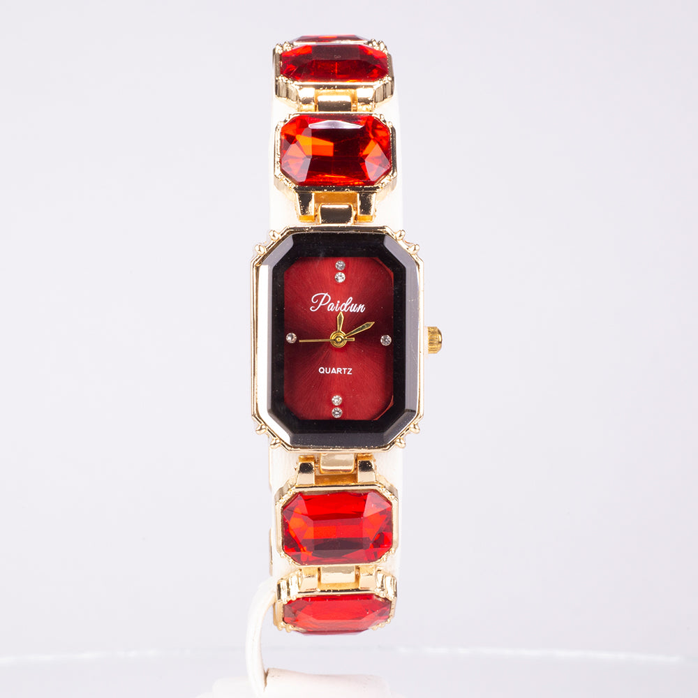 Relógio de Liga de Ouro com Cristal Emporia® Vermelho 4 