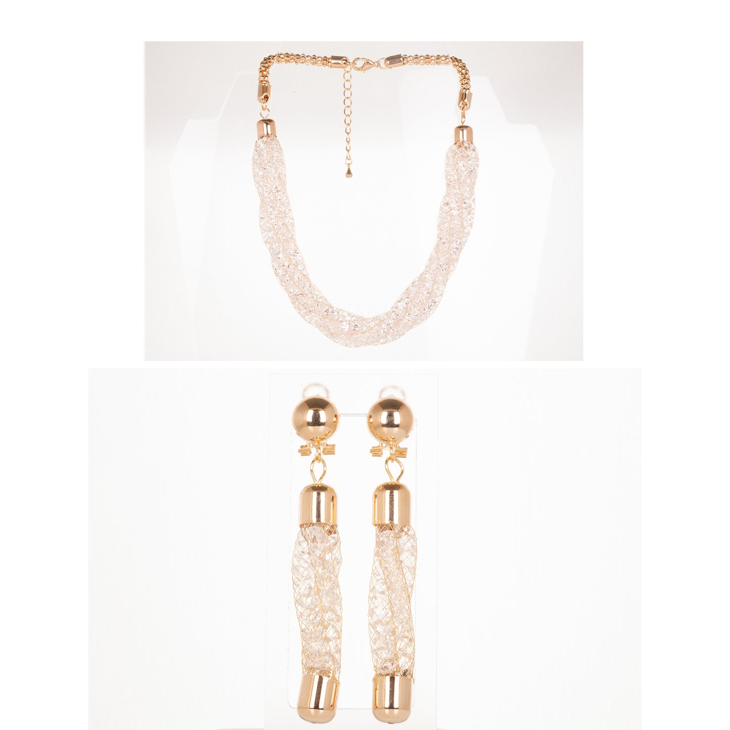 Conjunto de Liga de Ouro com Cristal Emporia® Multicor