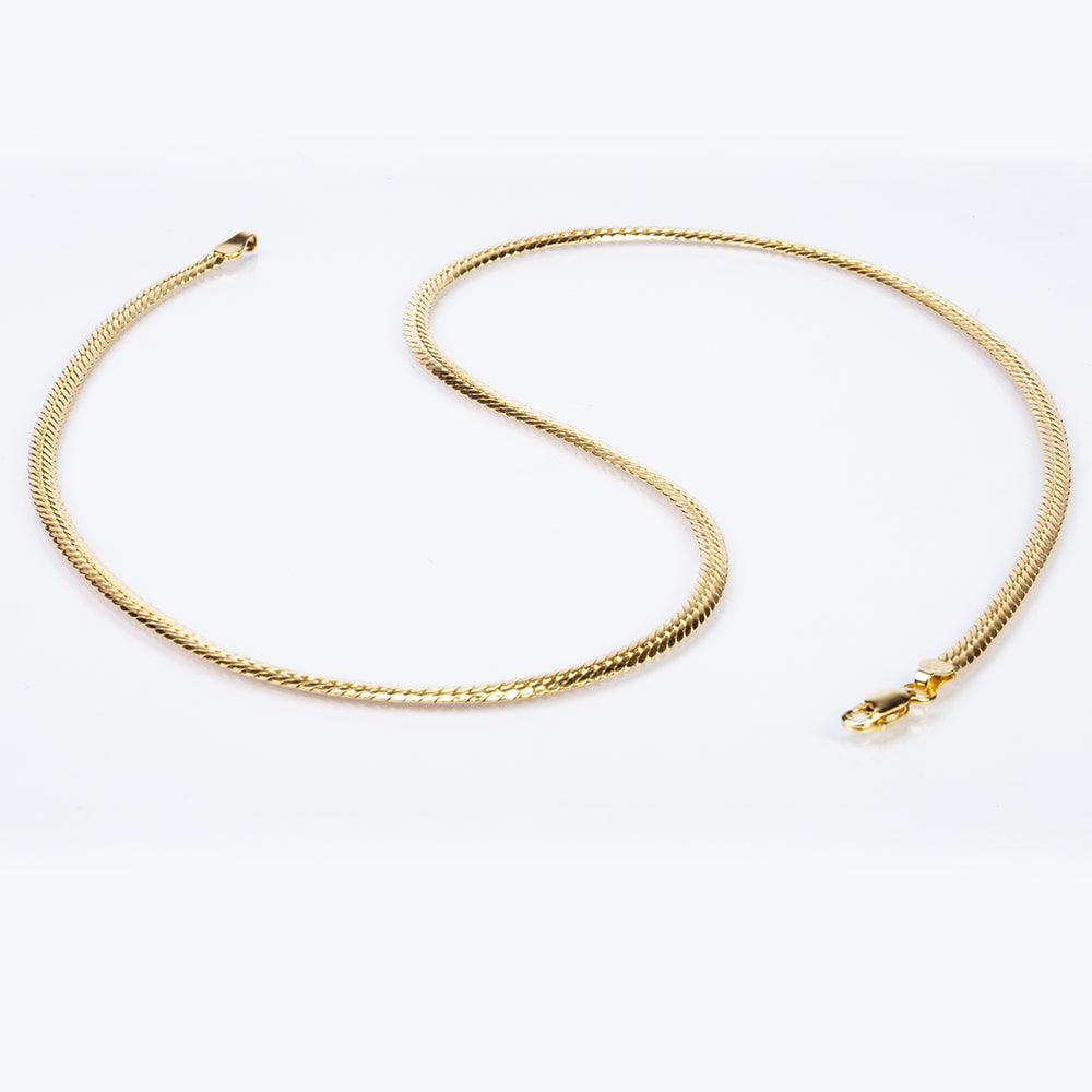 Colar de Ouro 14K  Contraste: Cabeca de Pato