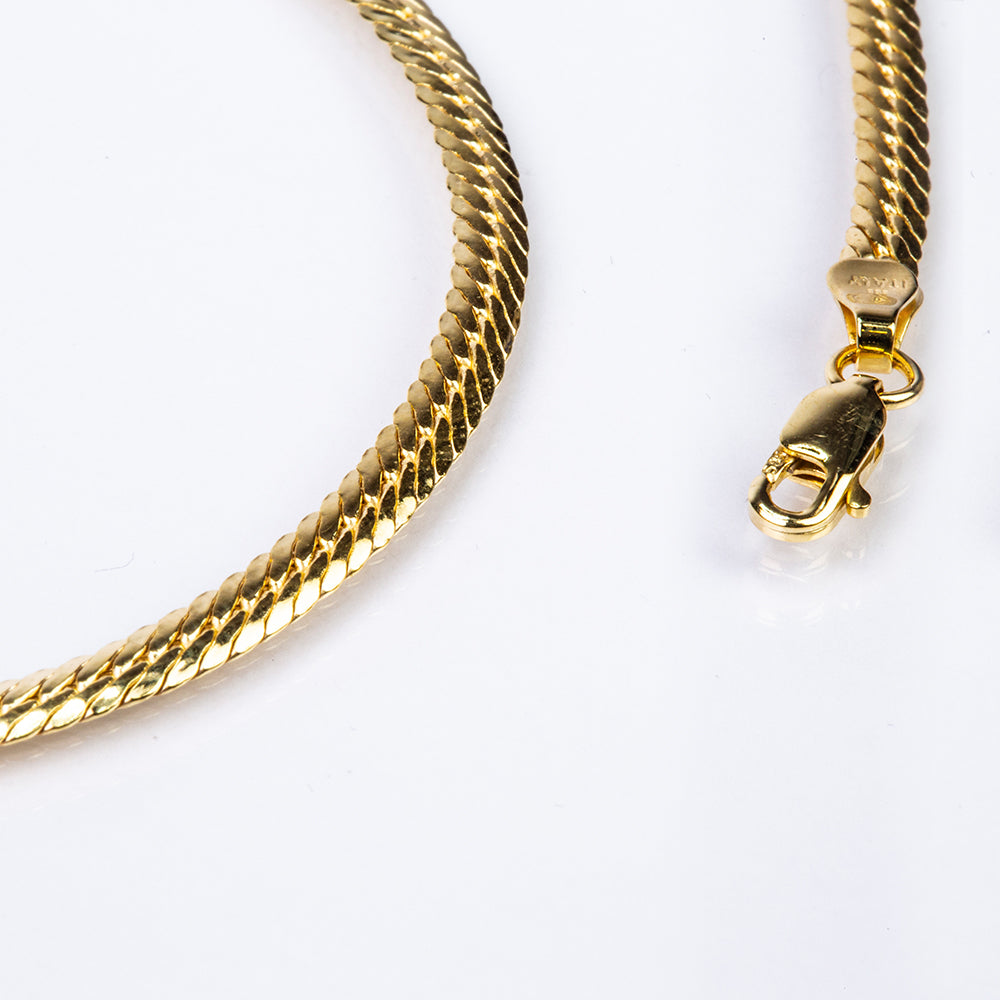 Colar de Ouro 14K  Contraste: Cabeca de Pato