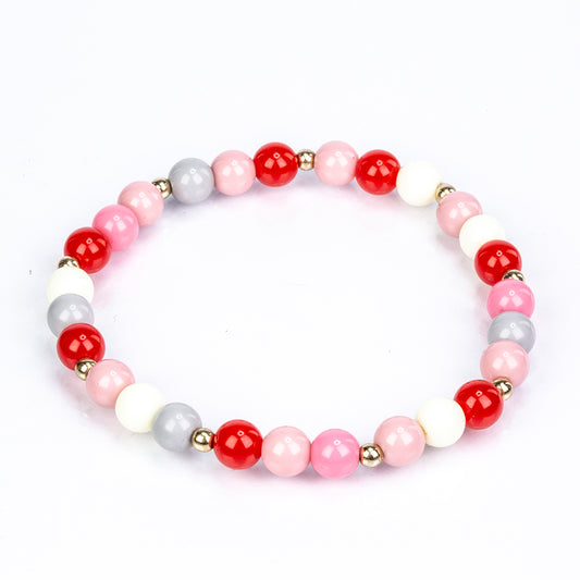 Conjunto de Liga de Ouro com Cristal Emporia® Vermelho e Cristal Emporia® Branco ( Pulseira )