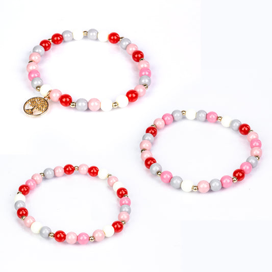 Conjunto de Liga de Ouro com Cristal Emporia® Vermelho e Cristal Emporia® Branco ( Pulseira )