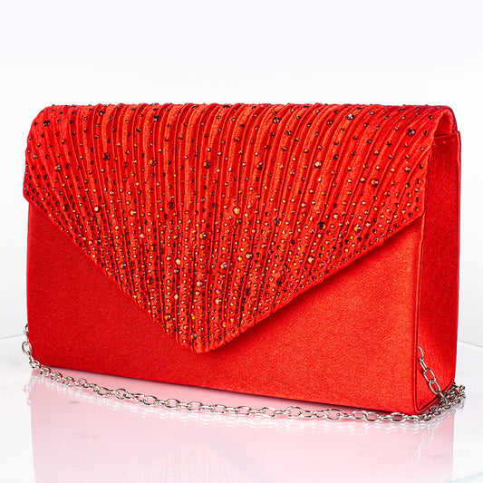 Mala de Liga de Ouro com Cristal Emporia® Vermelho e Cristal Emporia® Branco ( Colar+Brincos+Pulseira+Anel )